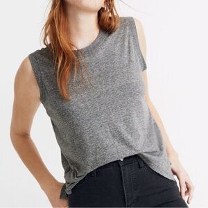 Madewell Ex Boyfriend Muscle Tank Top Heather Gray Shirt Women’s S Sleeveless
